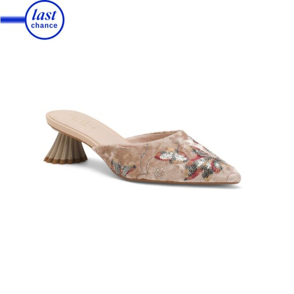 CECELIA NEW YORK Beige Melony Heeled Mules - Picture 1 of 2